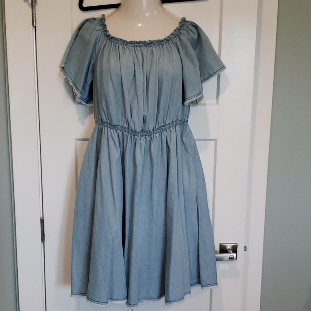 Lane Bryant Denim Off-the-shoulder Dress